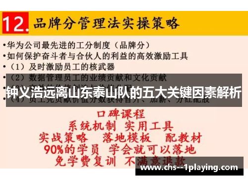 钟义浩远离山东泰山队的五大关键因素解析